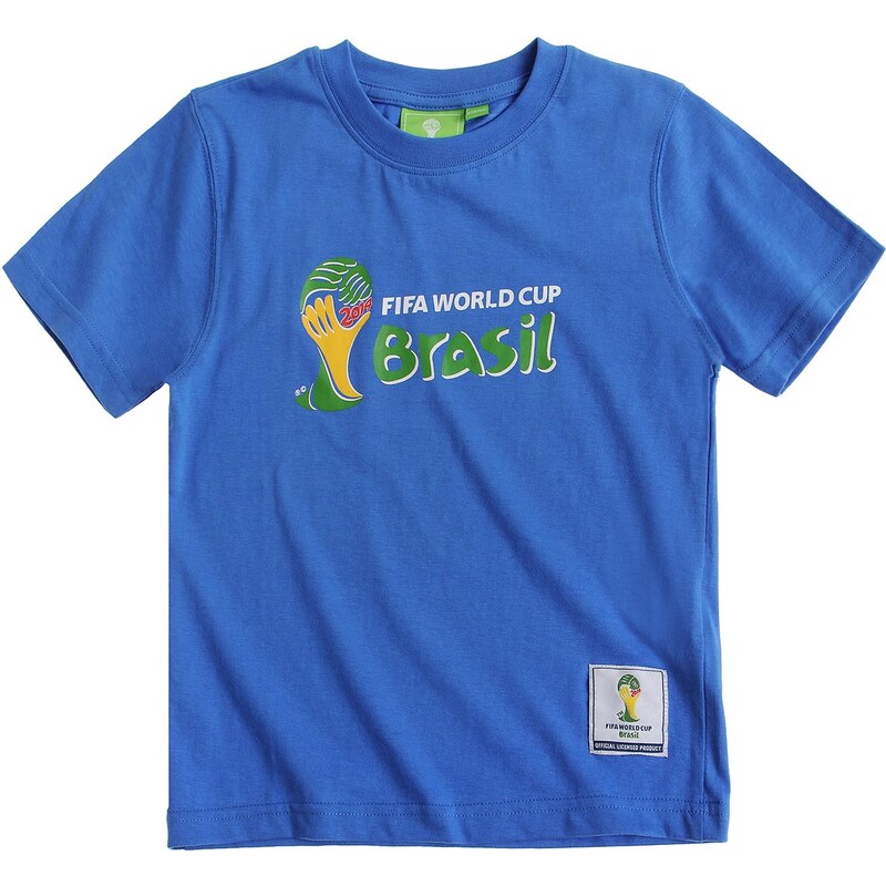 FIFA Fussball Weltmeisterschaft Brasilien 2014 (TM) T-Shirt, 92-128 blau in Größe 98 für Jungen aus 100% Baumwolle
