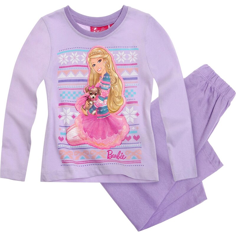 Barbie Pyjama violett in Größe 92 für Mädchen aus 100% Baumwolle