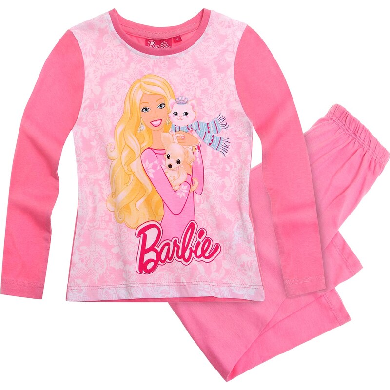 Barbie Pyjama pink in Größe 92 für Mädchen aus 100% Baumwolle