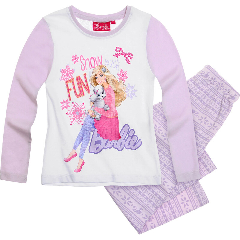 Barbie Pyjama violett in Größe 92 für Mädchen aus 100% Baumwolle