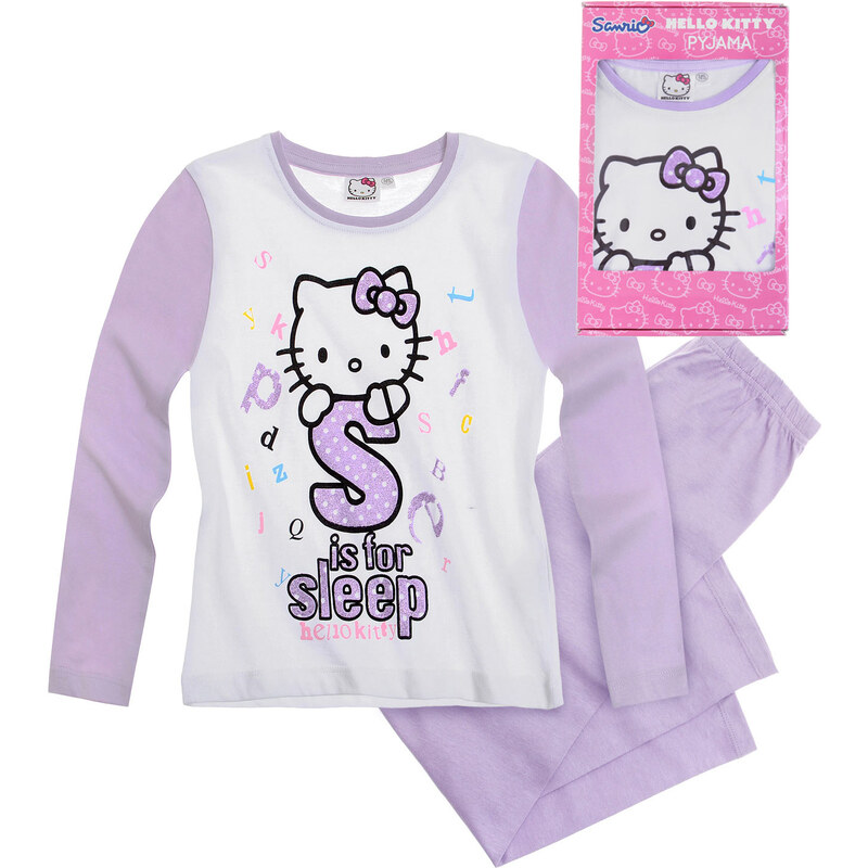 Hello Kitty Pyjama violett in Größe 92 für Mädchen aus 100% Baumwolle