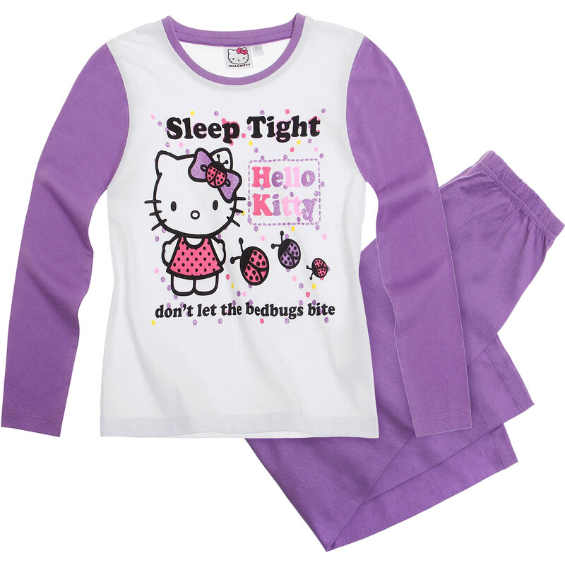 Hello Kitty Pyjama violett in Größe 104 für Mädchen aus 100% Baumwolle