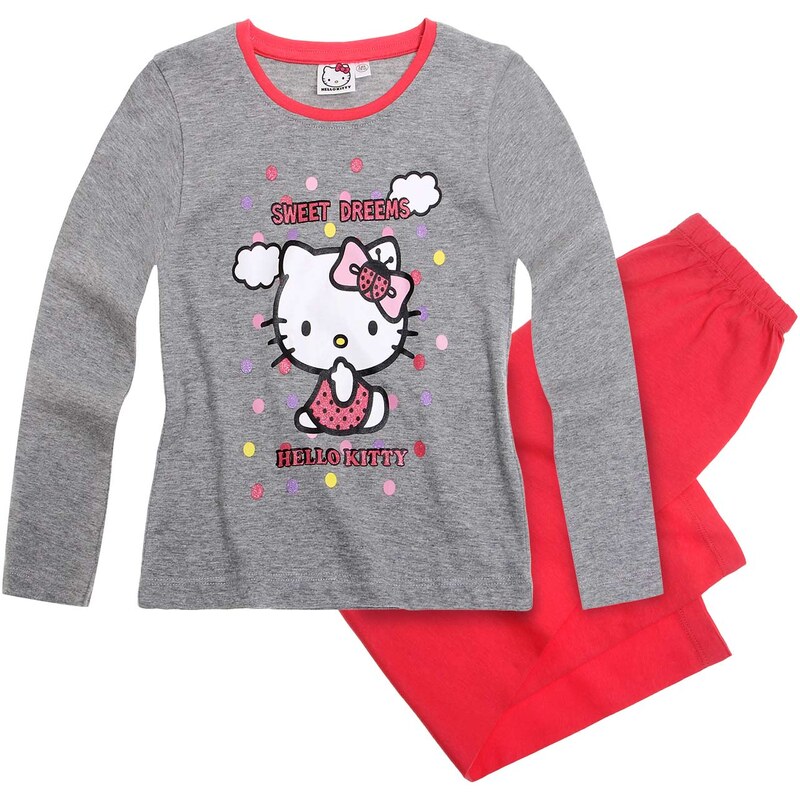 Hello Kitty Pyjama pink in Größe 104 für Mädchen aus Oberteil: 85 % Baumwolle 15 % Viskose Hose: 100% Baumwolle