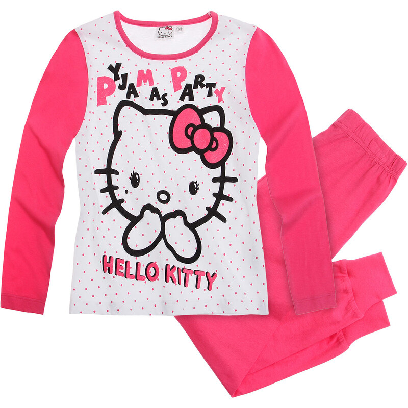 Hello Kitty Pyjama pink in Größe 128 für Mädchen aus 100% Baumwolle