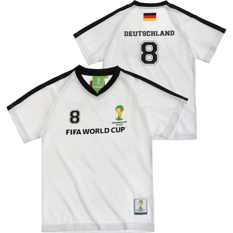 FIFA Fussball Weltmeisterschaft Brasilien 2014 (TM) T-Shirt, Deutschland 92-128 weiß in Größe 98 für Jungen aus 100% Polyester