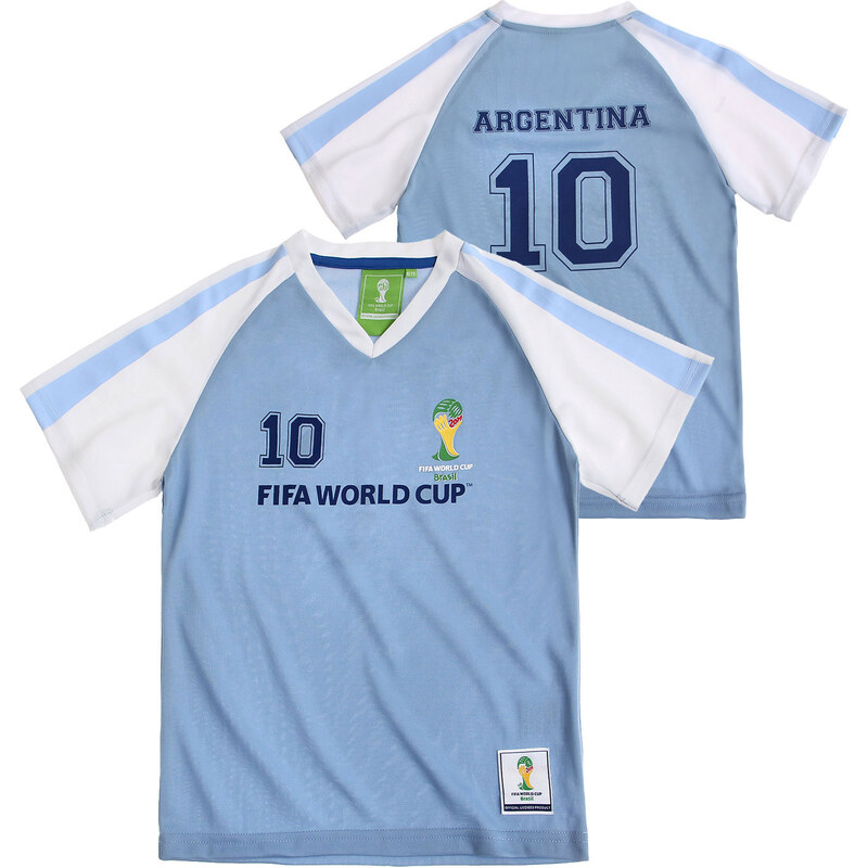 FIFA Fussball Weltmeisterschaft Brasilien 2014 (TM) T-Shirt, Argentina 92-128 blau in Größe 98 für Jungen aus 100% Polyester