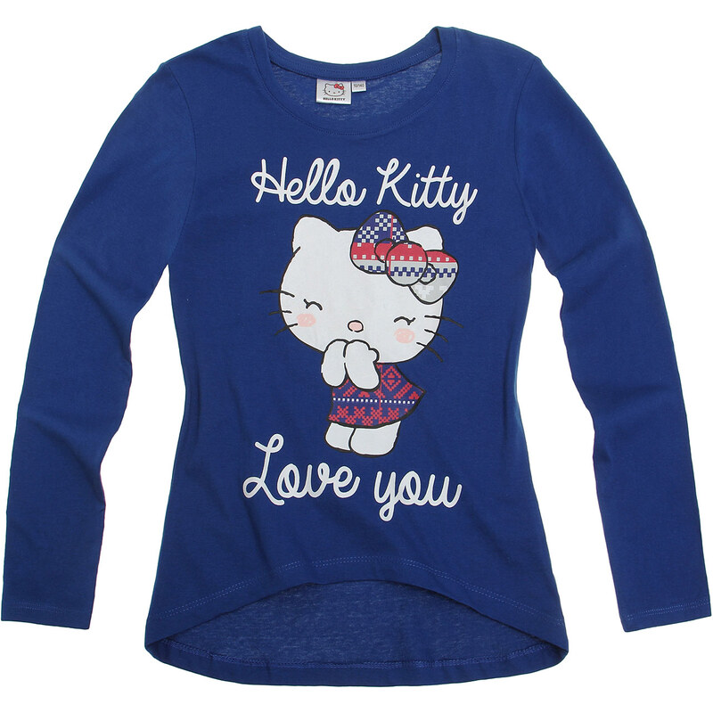 Hello Kitty Langarmshirt blau in Größe 104 für Mädchen aus 100% Baumwolle