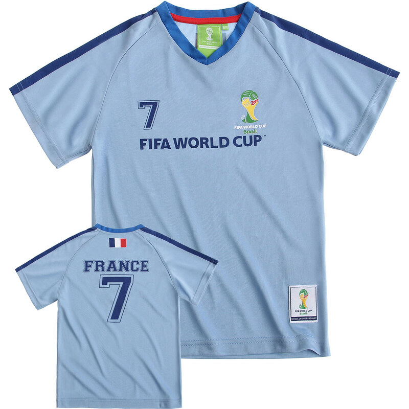 FIFA Fussball Weltmeisterschaft Brasilien 2014 (TM) T-Shirt, France 92-128 blau in Größe 98 für Jungen aus 100% Polyester