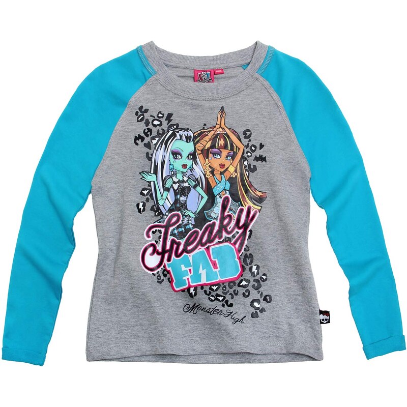 Monster High Sweatshirt grau in Größe 128 für Mädchen aus Body: 73% Baumwolle 20% Polyester 7% Viskose Ärmel: 80% Baumwolle 20% Polyester