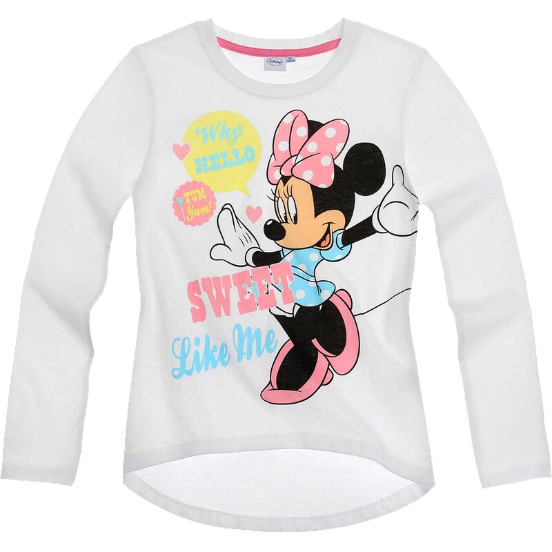 Disney Minnie Langarmshirt weiß in Größe 92 für Mädchen aus 100% Baumwolle