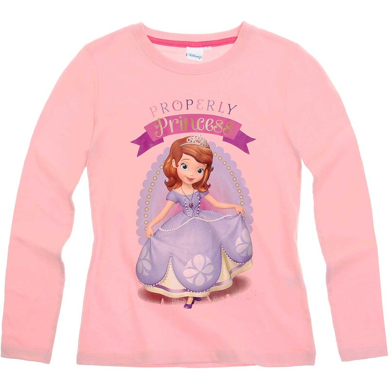 Disney Sofia die Erste Langarmshirt rosa in Größe 92 für Mädchen aus 100% Baumwolle