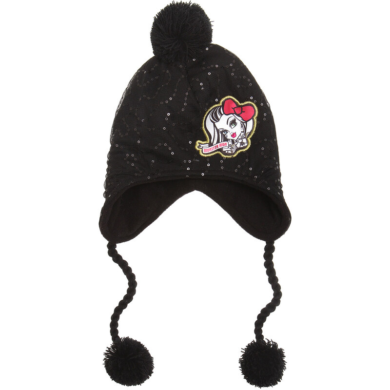 Monster High Mütze schwarz in Größe 52 für Mädchen aus 100% Polyacryl Futter: 100% Polyester