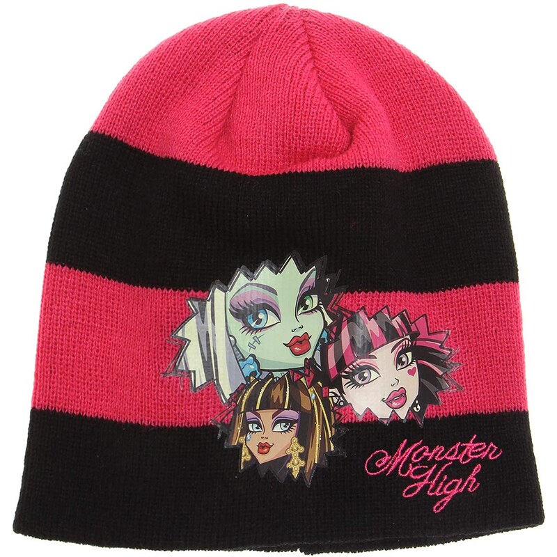 Monster High Mütze pink in Größe 52 für Mädchen aus 100% Polyacryl