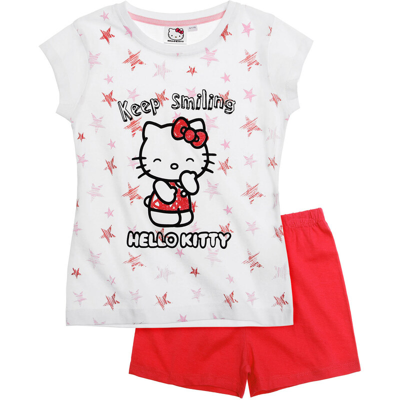 Hello Kitty Shorty-Pyjama rot in Größe 104 für Mädchen aus 100% Baumwolle