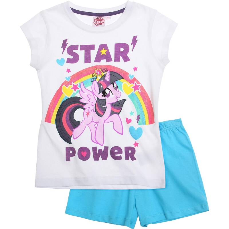 My Little Pony Shorty-Pyjama blau in Größe 104 für Mädchen aus 100% Baumwolle