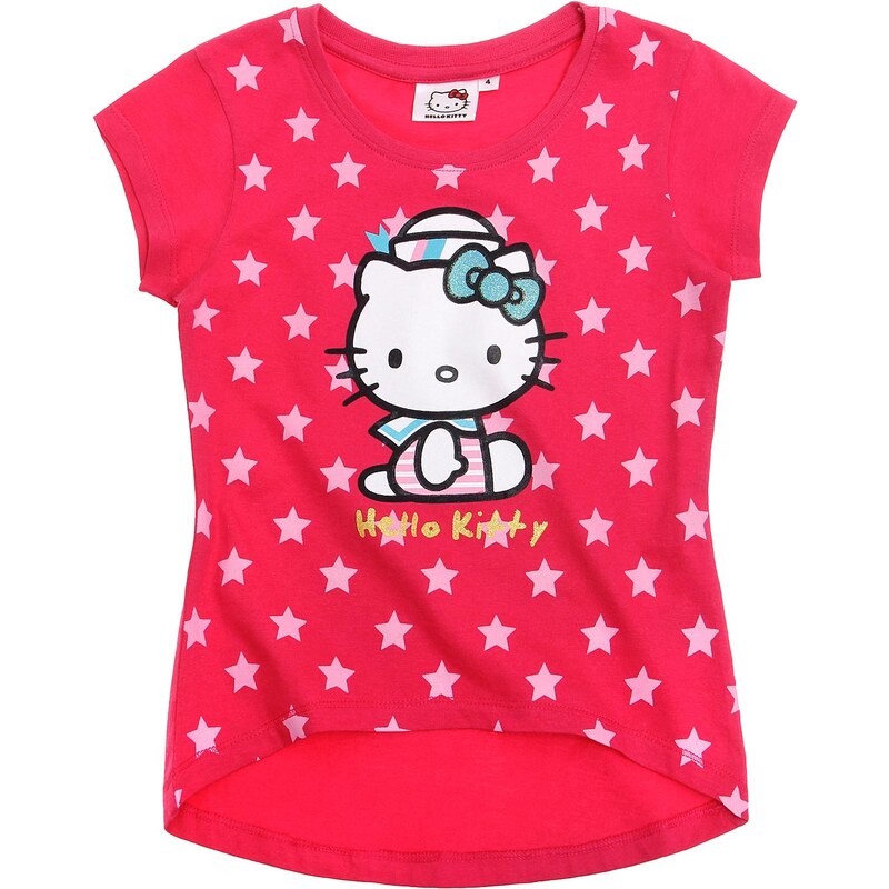 Hello Kitty T-Shirt himbeerrot in Größe 104 für Mädchen aus 100% Baumwolle