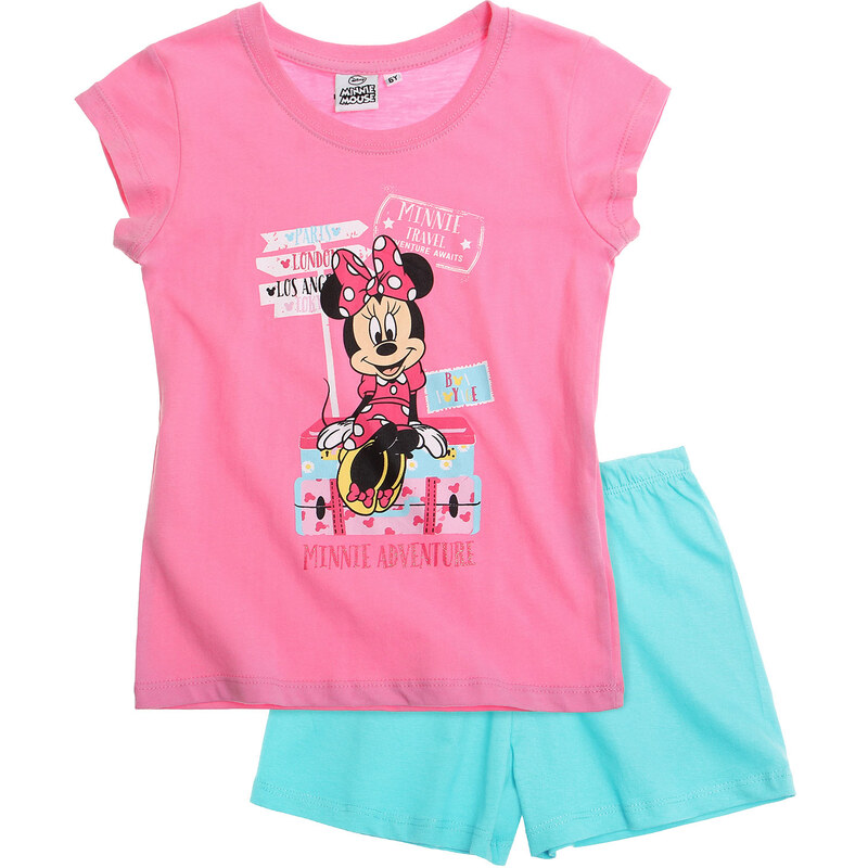 Disney Minnie Shorty-Pyjama türkis in Größe 104 für Mädchen aus 100% Baumwolle