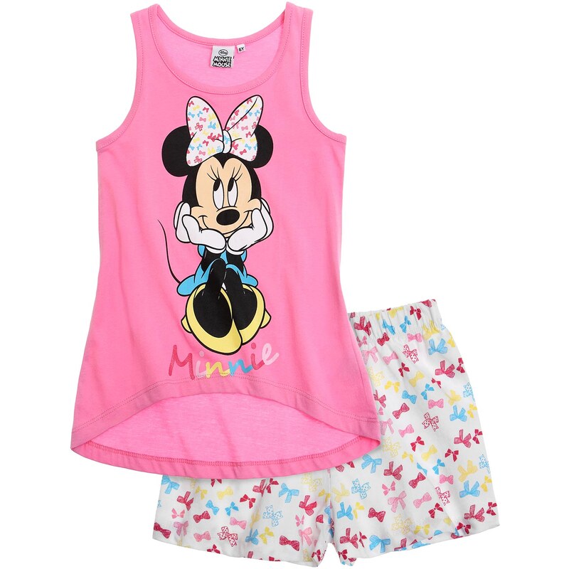 Disney Minnie Shorty-Pyjama weiß in Größe 104 für Mädchen aus 100% Baumwolle