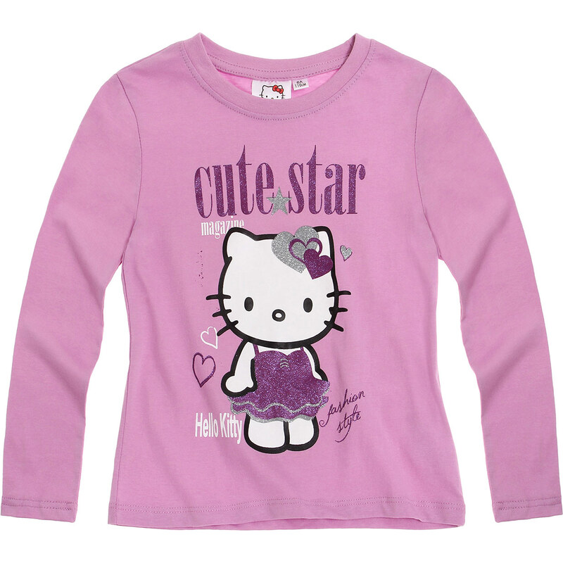 Hello Kitty Langarmshirt pink in Größe 104 für Mädchen aus 100% Baumwolle