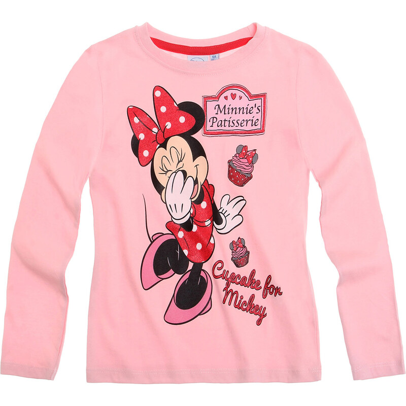Disney Minnie Langarmshirt rosa in Größe 92 für Mädchen aus 100% Baumwolle