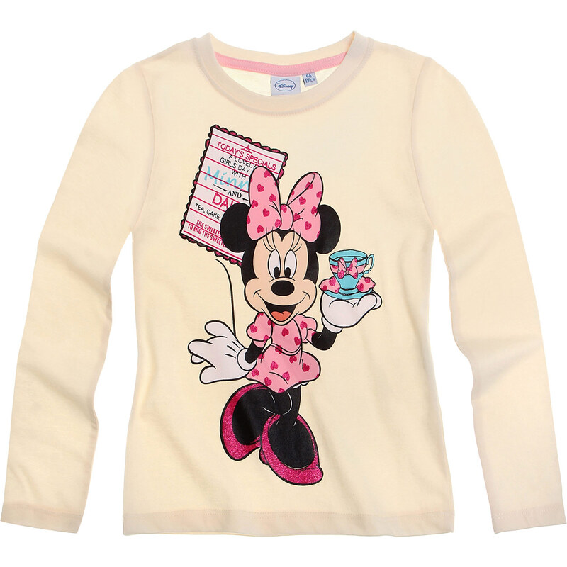 Disney Minnie Langarmshirt creme in Größe 92 für Mädchen aus 100% Baumwolle