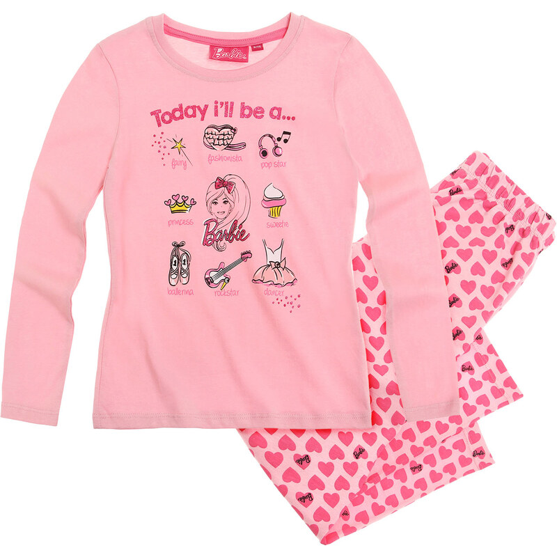 Barbie Pyjama rosa in Größe 92 für Mädchen aus 100% Baumwolle
