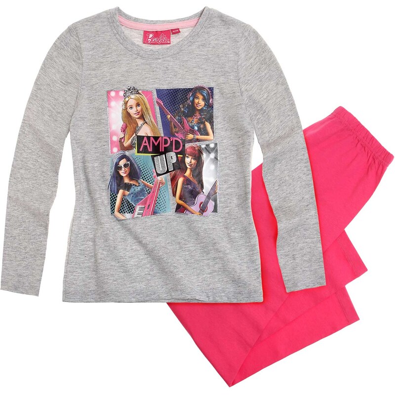 Barbie Pyjama pink in Größe 92 für Mädchen aus 95% Baumwolle 5% Viskose