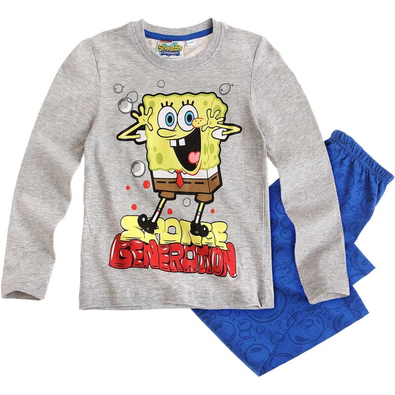 Sponge Bob Pyjama blau in Größe 104 für Jungen aus Oberteil: 95% Baumwolle 5% Viskose Hose: 100% Baumwolle