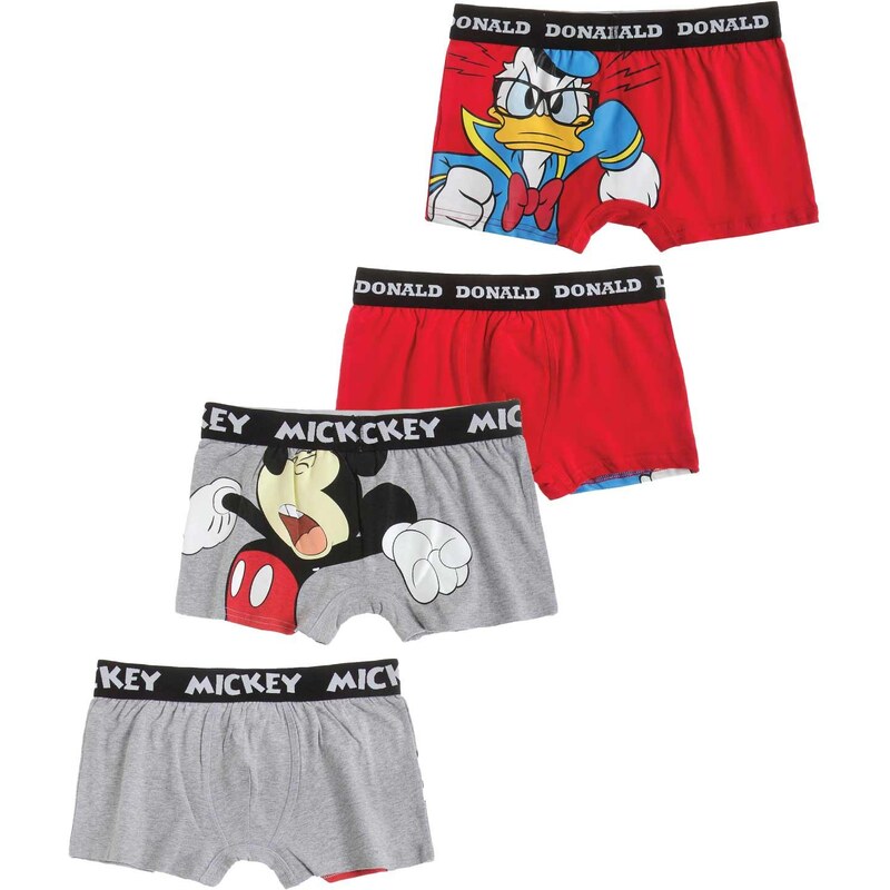 Disney Mickey 2 er Pack Boxer rot in Größe S für Herren aus 95% Baumwolle 5% Elastan
