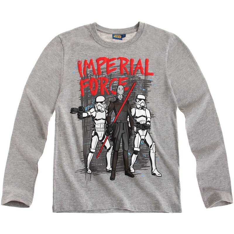 Star Wars Rebels Langarmshirt grau in Größe 116 für Jungen aus 60 % Baumwolle 40 % Polyester