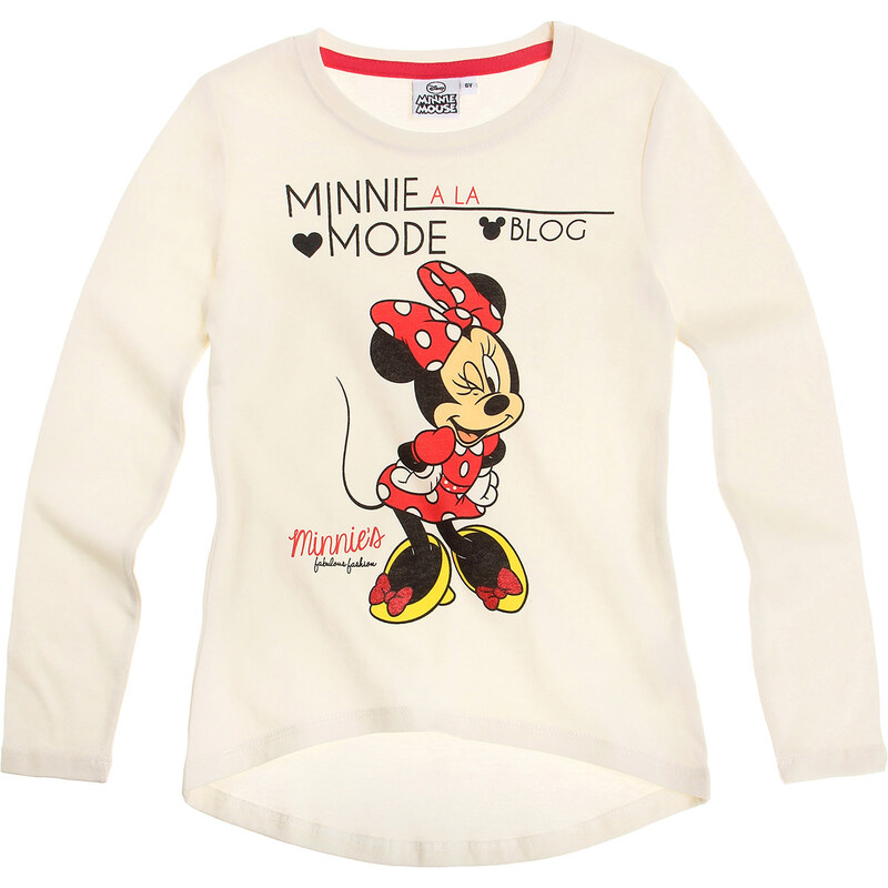Disney Minnie Langarmshirt weiß in Größe 104 für Mädchen aus 100% Baumwolle