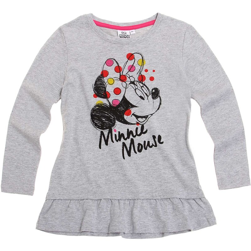Disney Minnie Langarmshirt grau in Größe 104 für Mädchen aus 60 % Baumwolle 40 % Polyester