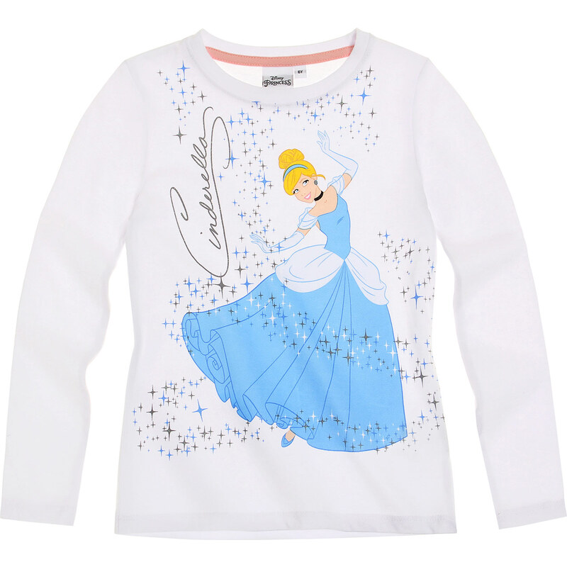 Disney Princess Langarmshirt weiß in Größe 92 für Mädchen aus 100% Baumwolle