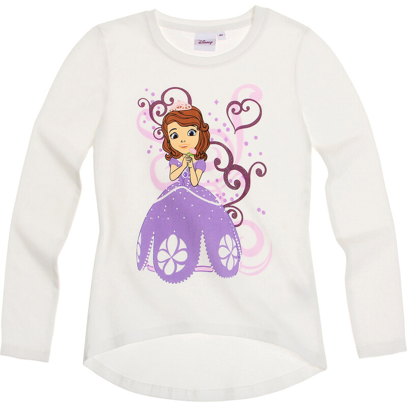 Disney Sofia die Erste Langarmshirt weiß in Größe 92 für Mädchen aus 100% Baumwolle
