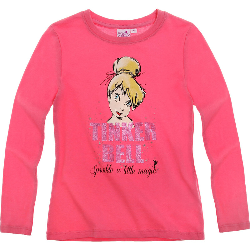 Disney Tinker Bell Langarmshirt pink in Größe 98 für Mädchen aus 100% Baumwolle