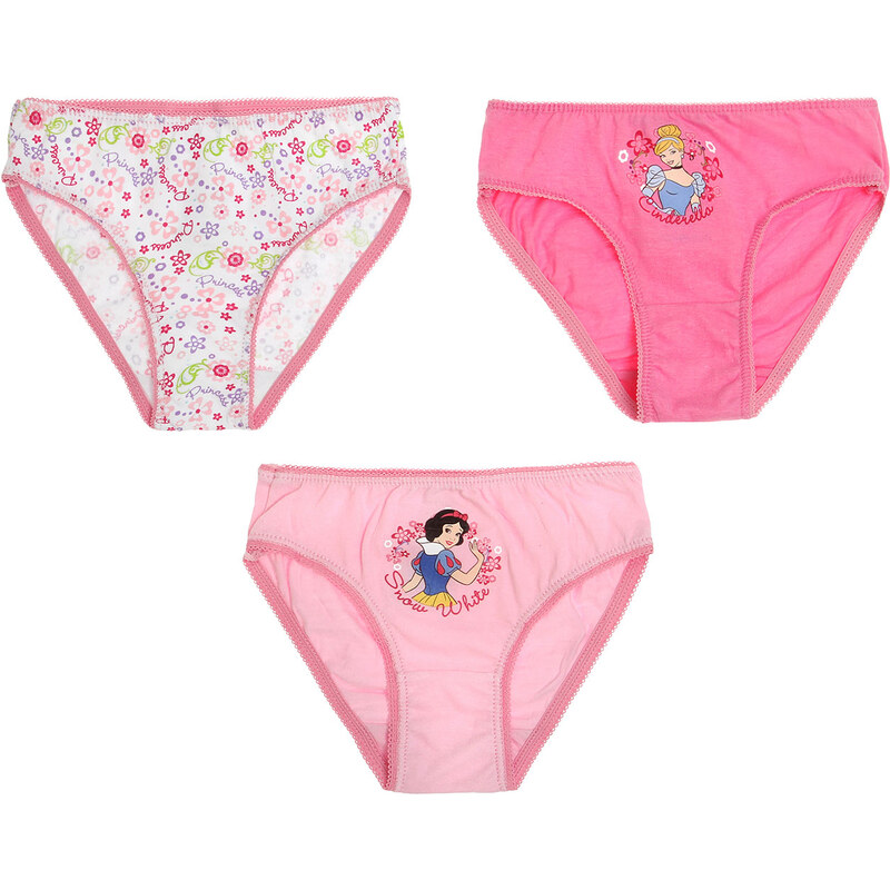 Disney Princess 3 er Pack Slips pink in Größe 92 für Mädchen aus 100% Baumwolle