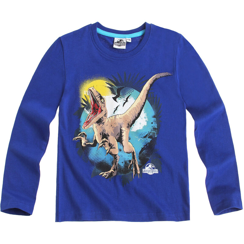 Jurassic World Langarmshirt blau in Größe 104 für Jungen aus 100% Baumwolle