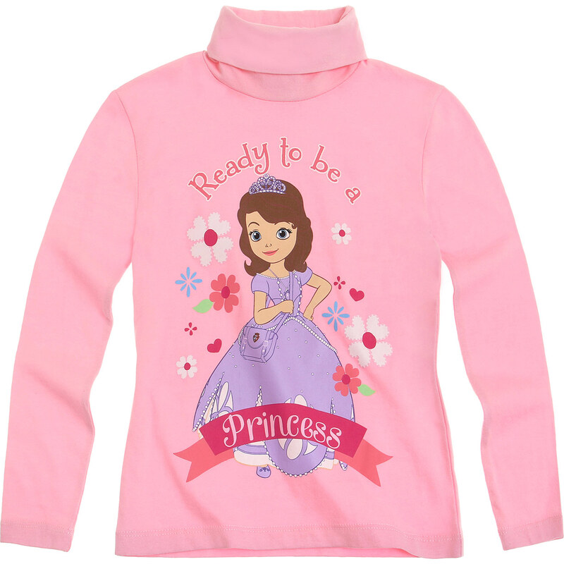 Disney Sofia die Erste Langarmshirt pink in Größe 92 für Mädchen aus 100% Baumwolle Rollkragen: 95% Baumwolle 5% Elastan