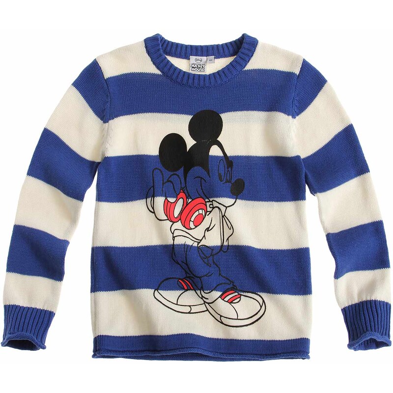 Disney Mickey Pullover blau in Größe 98 für Jungen aus 100% Baumwolle