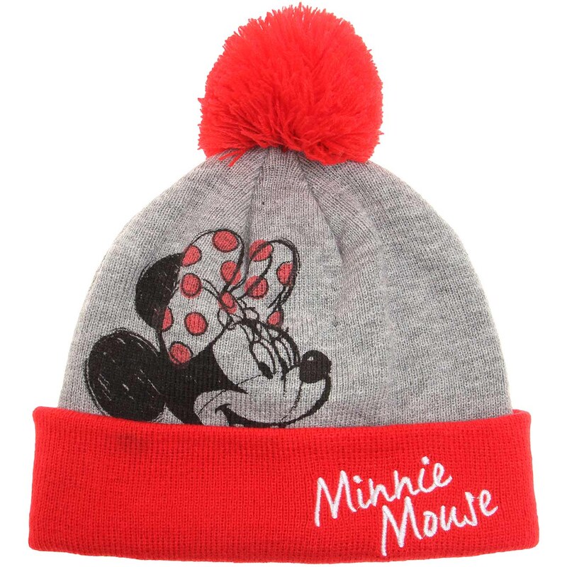 Disney Minnie Mütze grau in Größe 52 für Mädchen aus 100% Polyacryl