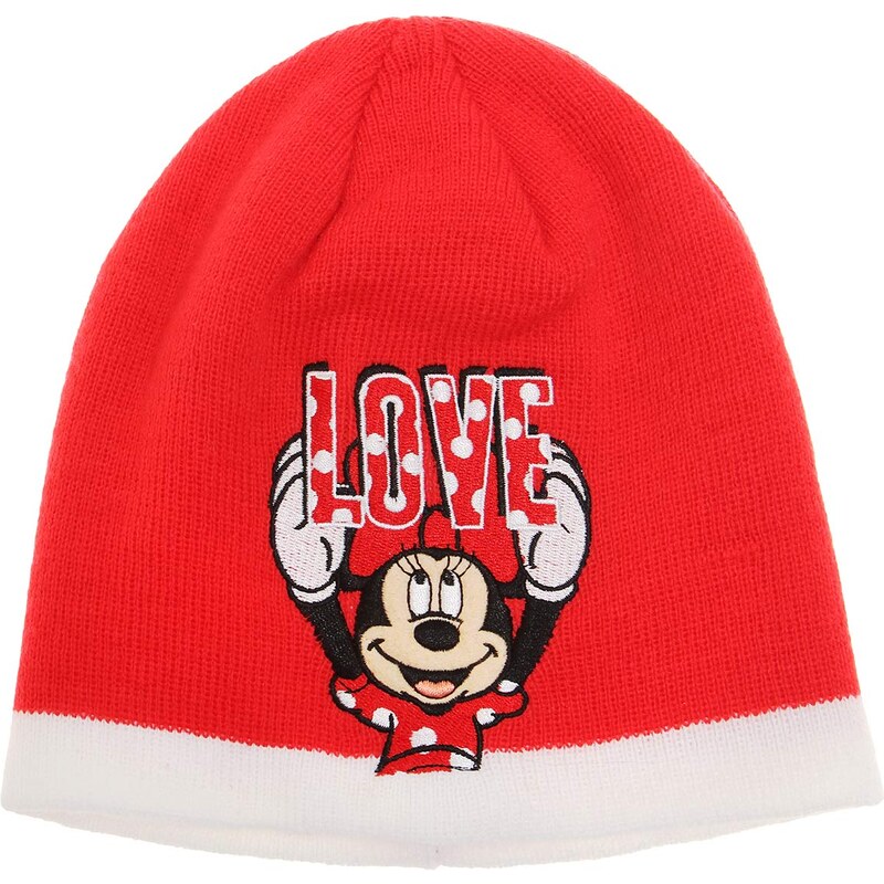 Disney Minnie Mütze rot in Größe 52 für Mädchen aus 100% Polyacryl