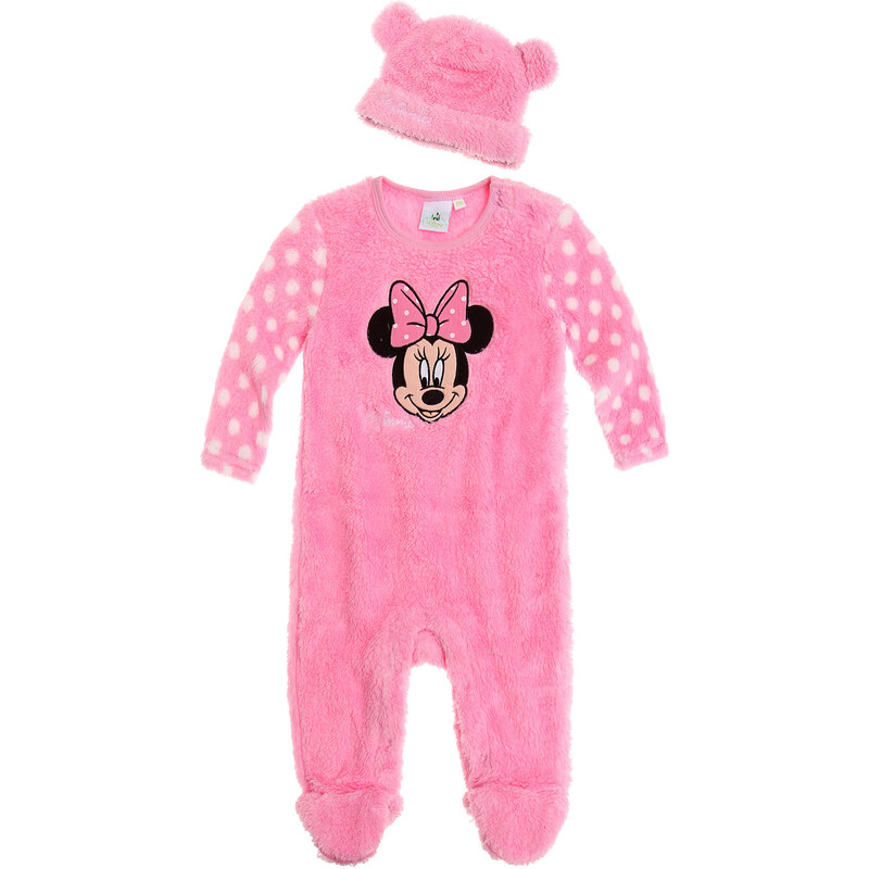 Disney Minnie Babyanzug und Mützchen pink in Größe 3M für Mädchen aus 100 % Polyester