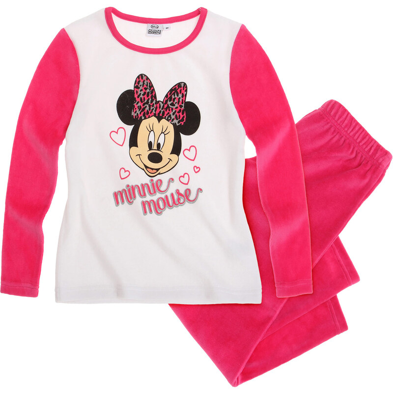 Disney Minnie Pyjama (Velours) pink in Größe 104 für Mädchen aus 80% Baumwolle 20% Polyester
