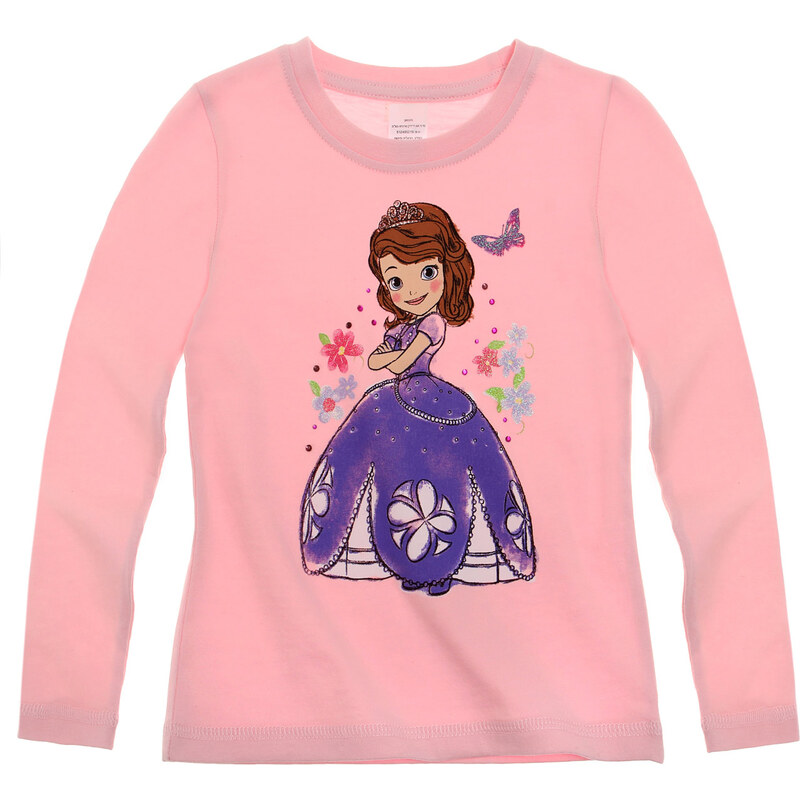 Disney Sofia die Erste Langarmshirt rosa in Größe 92 für Mädchen aus 100% Baumwolle