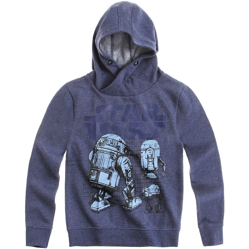 Star Wars-The Clone Wars Sweatshirt mit Kapuze blau in Größe 116 für Jungen aus 45% Baumwolle 55% Polyester