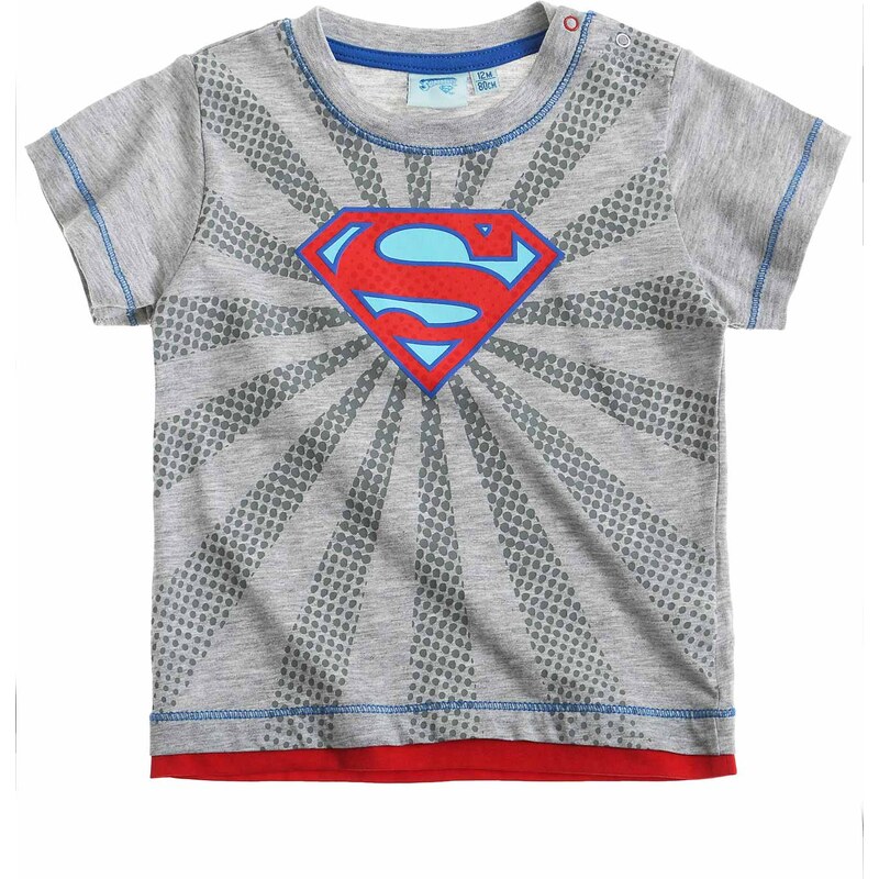 Superman T-Shirt grau in Größe 3M für Jungen aus 95% Baumwolle 5% Viskose