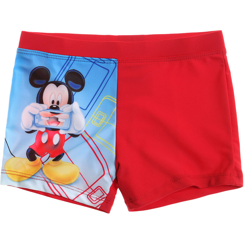 Disney Mickey Badehose rot in Größe 98 für Jungen aus 82% Polyamid 18% Elastan Fotodruck: 86% Polyester 14% Elastan