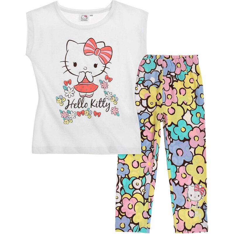 Hello Kitty T-Shirt mit Leggings weiß in Größe 98 für Mädchen aus Shirt: 100 % Baumwolle Leggins: 95% Baumwolle 5% Elastan