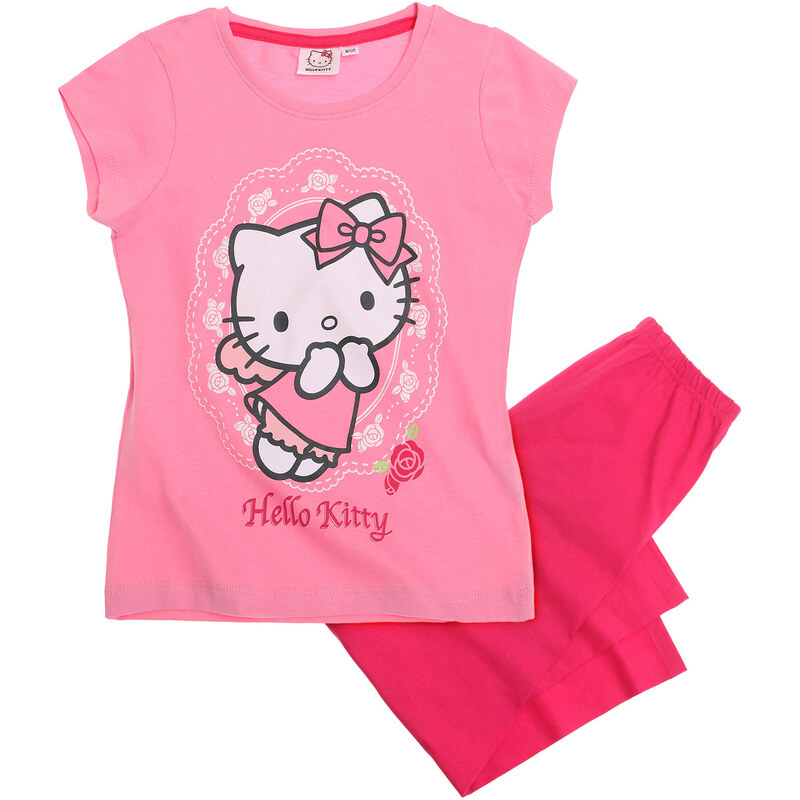 Hello Kitty Shorty-Pyjama pink in Größe 98 für Mädchen aus 100% Baumwolle Graumelange: 95% Baumwolle 5% Viskose