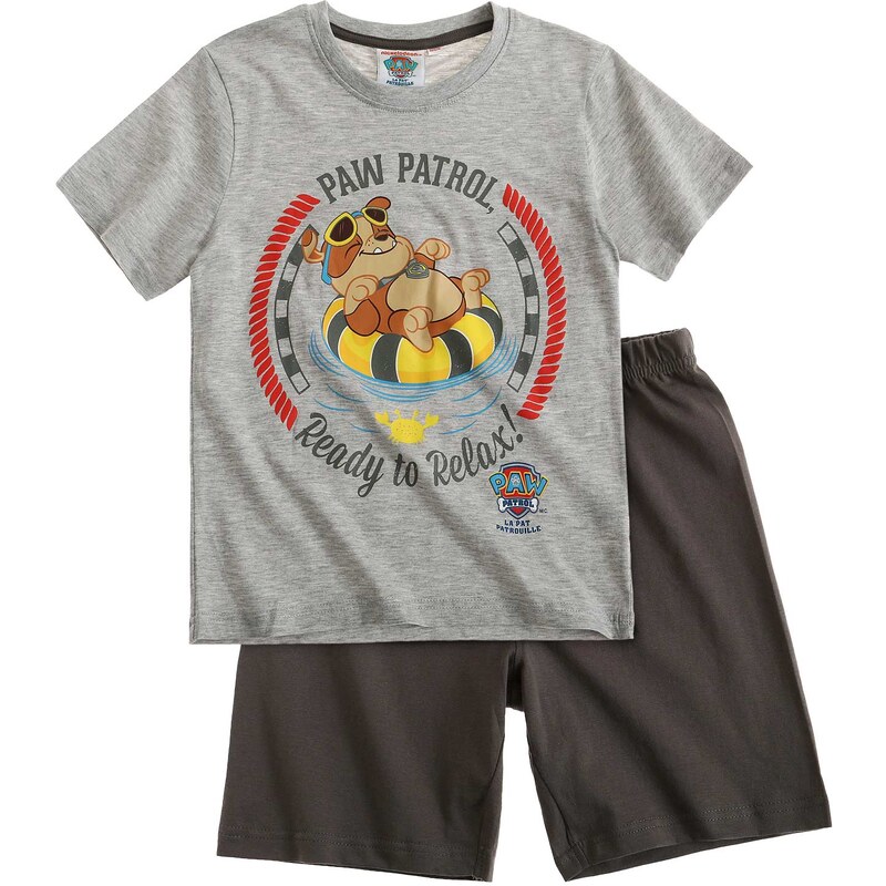 Paw Patrol Shorty-Pyjama grau in Größe 98 für Jungen aus Oberteil: 95% Baumwolle 5% Viskose Hose: 100% Baumwolle